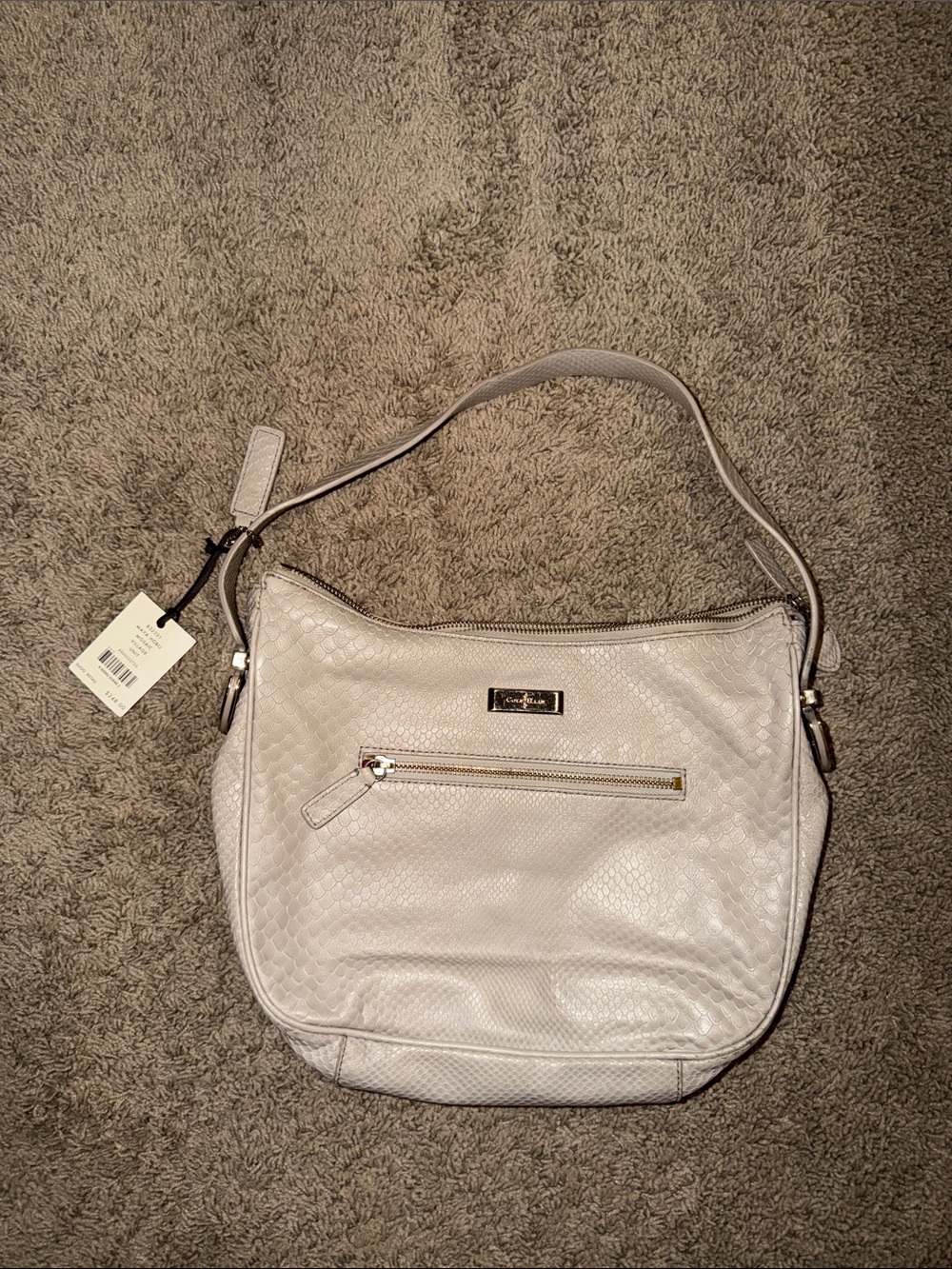 Cole Haan Nude Gray Maya Hobo mosaic village unit Textured Shoulder Bag